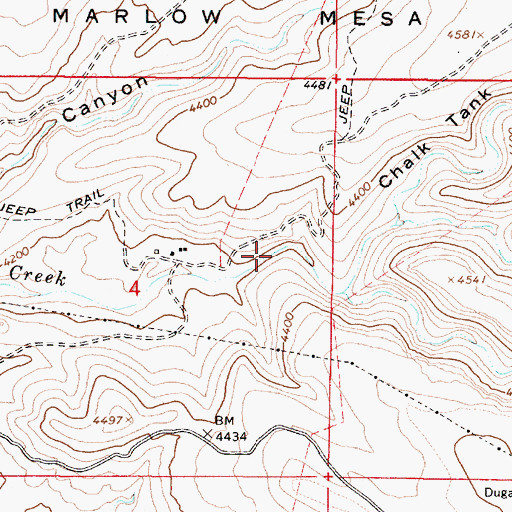 Topographic Map of Reno Spring, AZ
