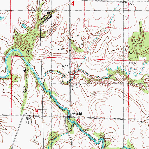 Topographic Map of Hazeldell School (historical), IL