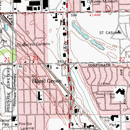 Topographic Map of Hazel Green, IL