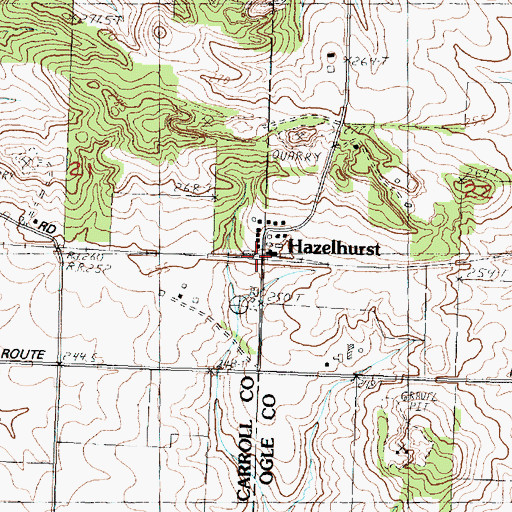 Topographic Map of Hazelhurst, IL