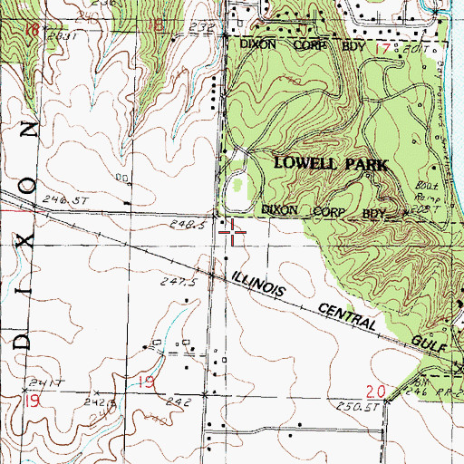 Topographic Map of Hazelwood School (historical), IL