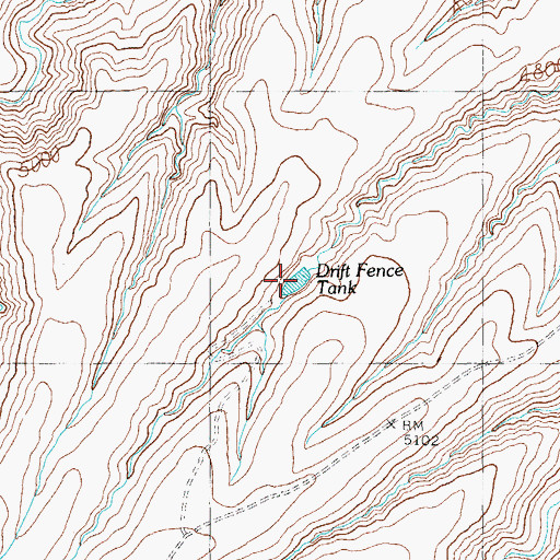 Topographic Map of Drift Fence Tank, AZ