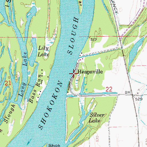 Topographic Map of Heapsville, IL