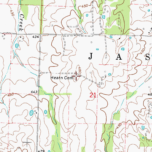 Topographic Map of Hearn Cemetery, IL