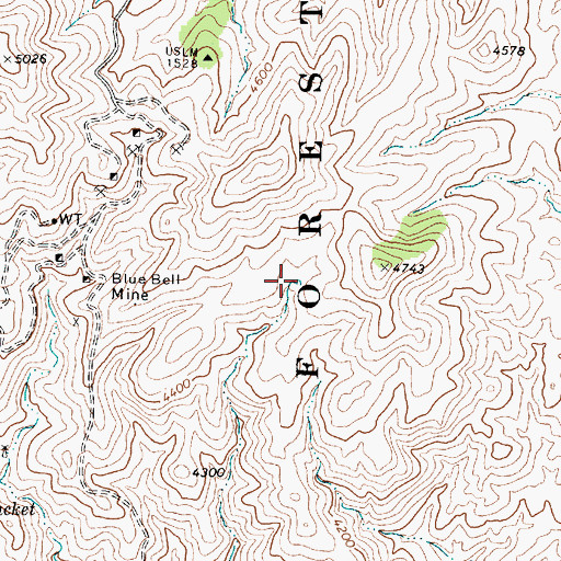 Topographic Map of Blue Bell Tank Number Two, AZ