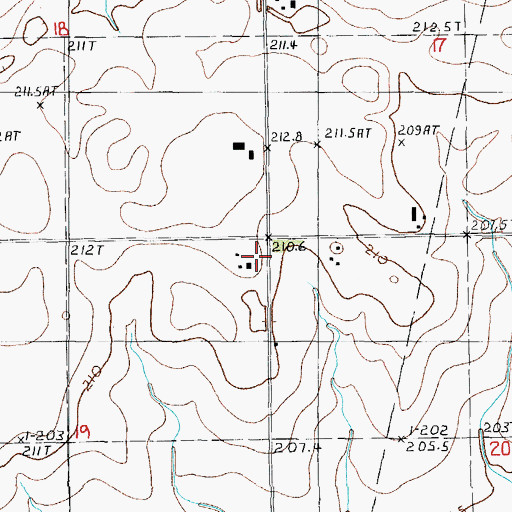 Topographic Map of Heavisides School (historical), IL
