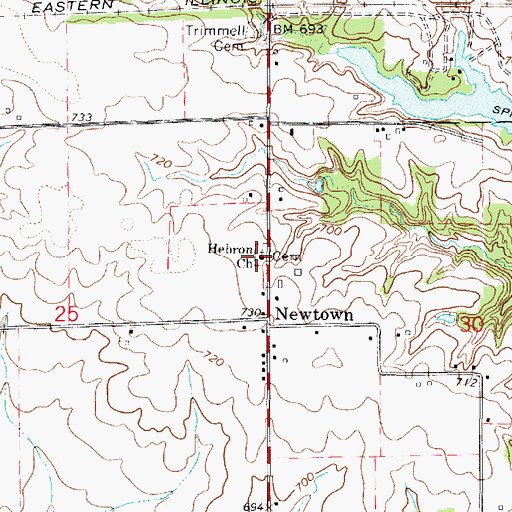 Topographic Map of Hebron United Methodist Church, IL