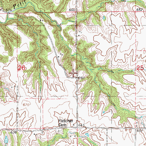 Topographic Map of Hebron Church (historical), IL