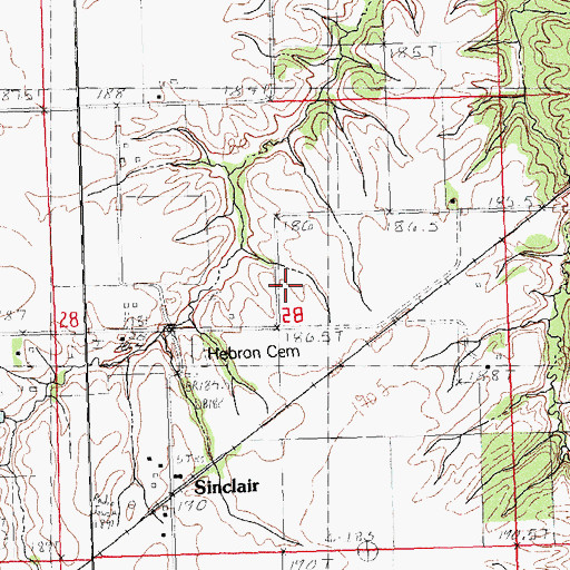 Topographic Map of Hebron School (historical), IL