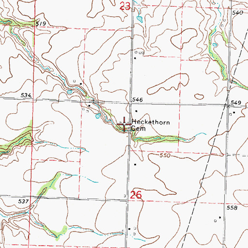 Topographic Map of Heckethorn Cemetery, IL