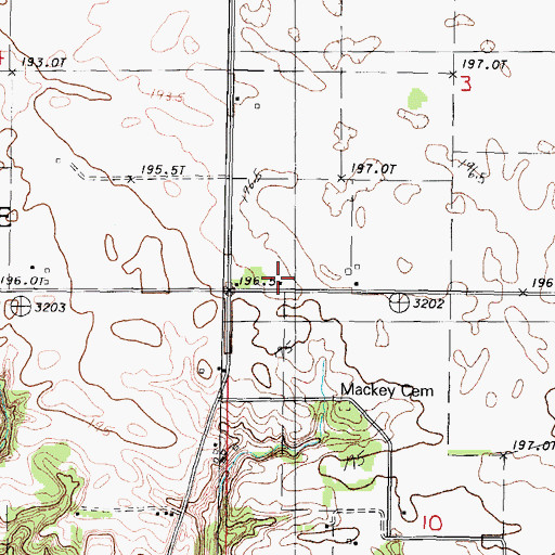 Topographic Map of Heenanville School (historical), IL