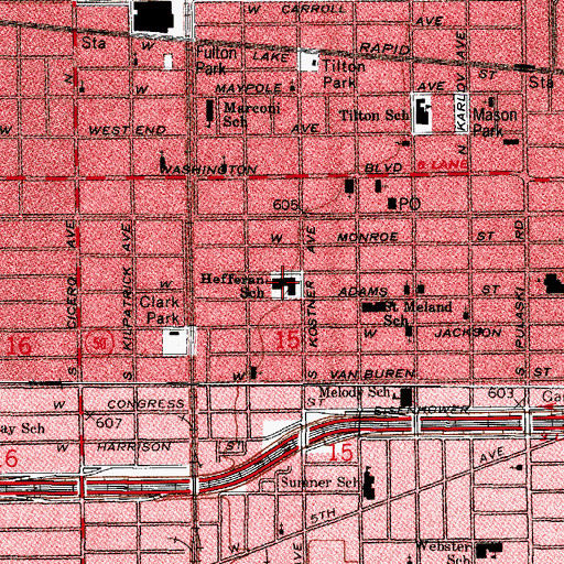 Topographic Map of Hefferan Elementary School, IL