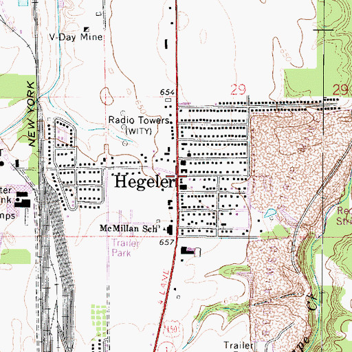 Topographic Map of Hegeler, IL