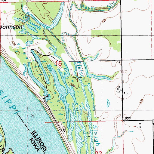Topographic Map of Heiser Slough, IL