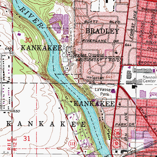 Topographic Map of Helgesen Park, IL