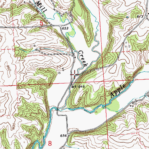 Topographic Map of Hells Branch, IL