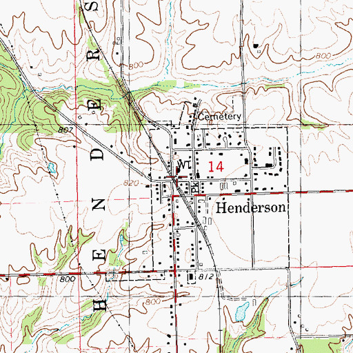 Topographic Map of Henderson, IL