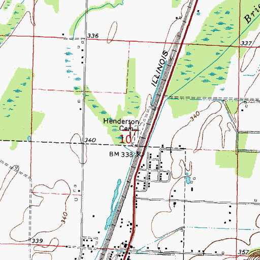 Topographic Map of Henderson Cemetery, IL