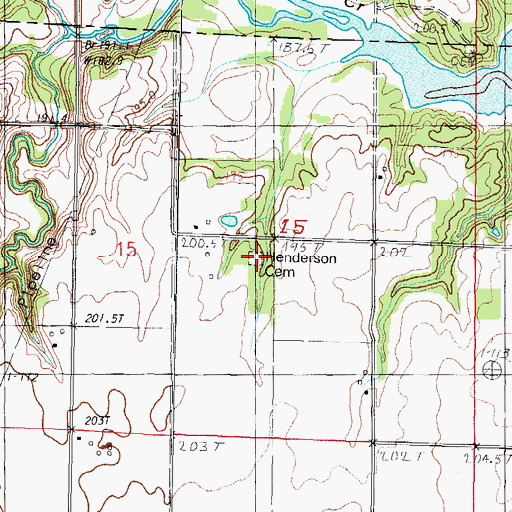 Topographic Map of Henderson Cemetery, IL