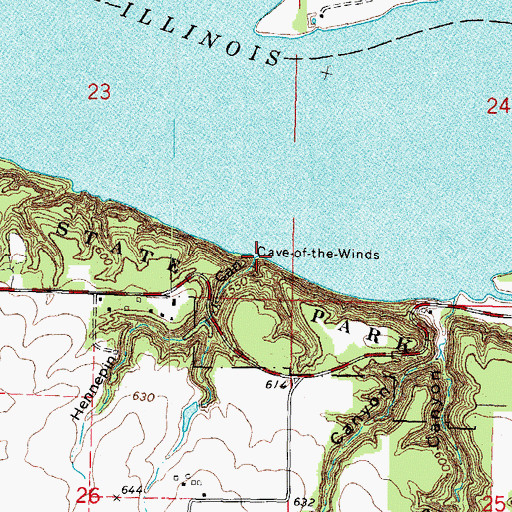 Topographic Map of Hennepin Canyon, IL