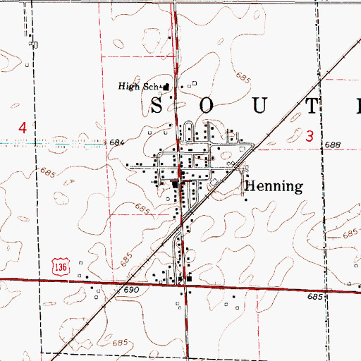 Topographic Map of Henning, IL