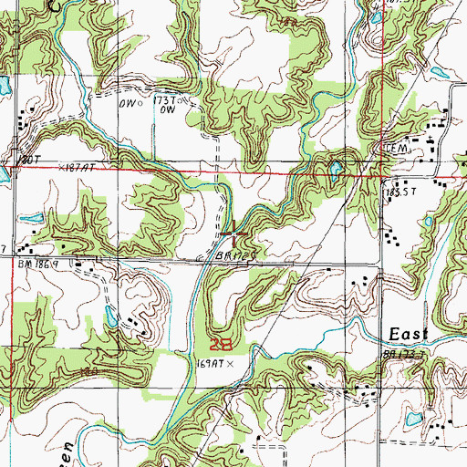 Topographic Map of Henry Creek, IL