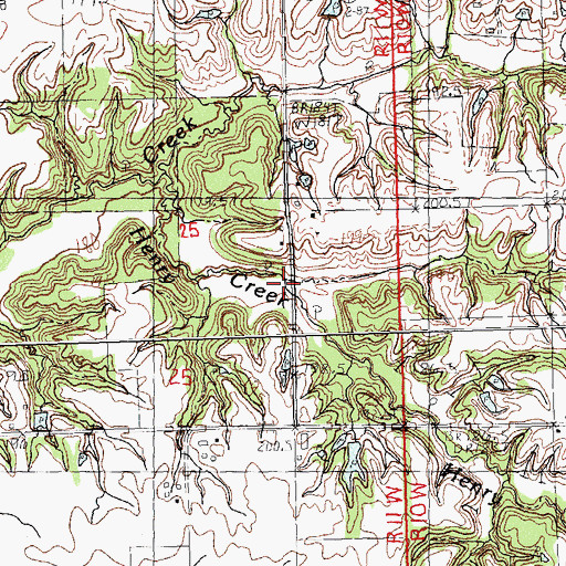 Topographic Map of Henry Creek, IL
