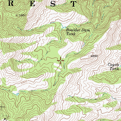 Topographic Map of Coyote Spring, AZ