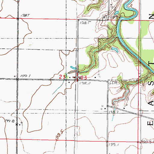 Topographic Map of Henton School (historical), IL