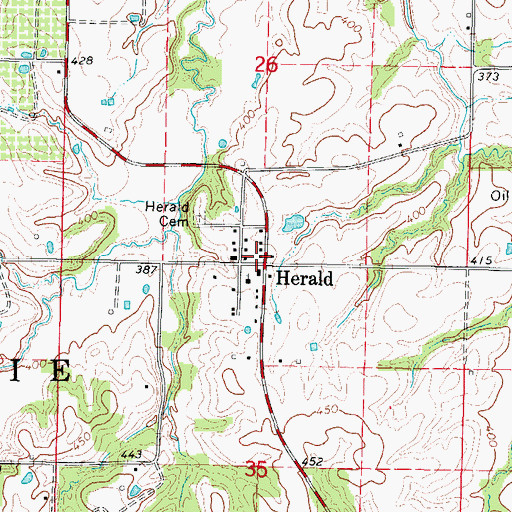 Topographic Map of Herald, IL