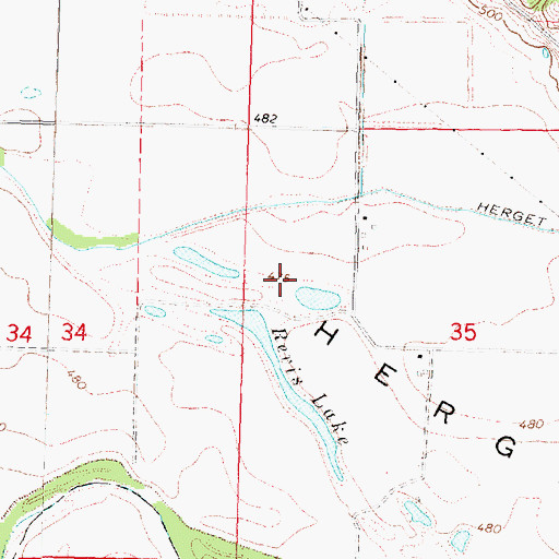 Topographic Map of Herget Bottoms, IL