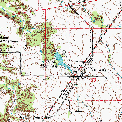 Topographic Map of Lake Herman, IL