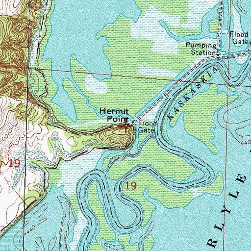 Topographic Map of Hermit Point, IL