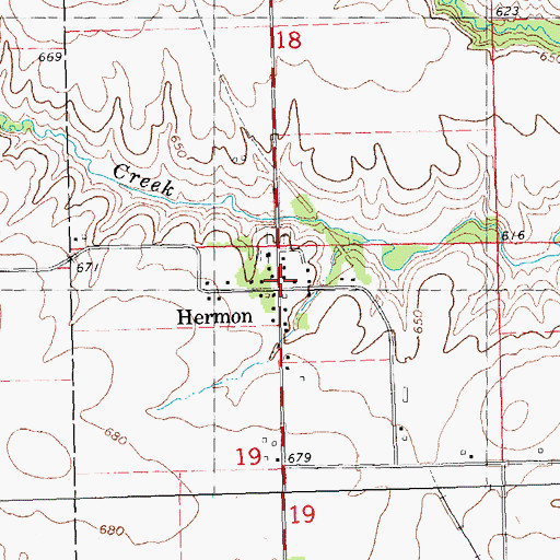 Topographic Map of Hermon, IL