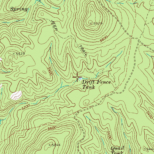 Topographic Map of Drift Fence Tank, AZ