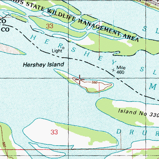 Topographic Map of Hershey Island, IL