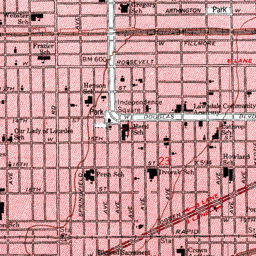 Topographic Map of Herzl Junior College, IL