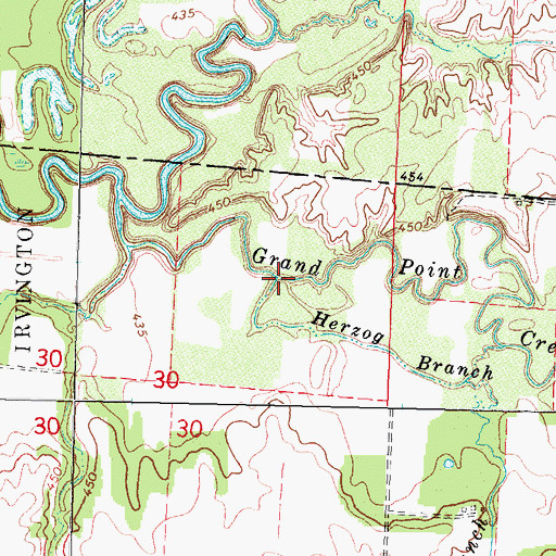 Topographic Map of Herzog Branch, IL