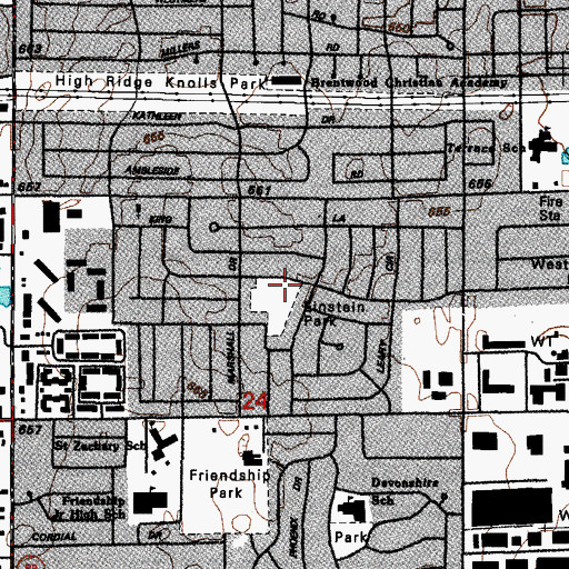 Topographic Map of Herzog School, IL