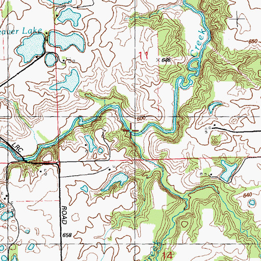 Topographic Map of Hesterburg Creek, IL