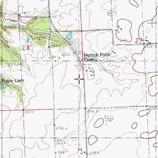 Topographic Map of Hettick Point School (historical), IL
