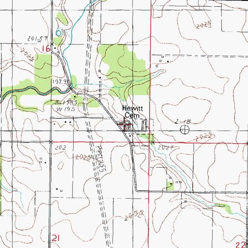 Topographic Map of Hewitt School (historical), IL
