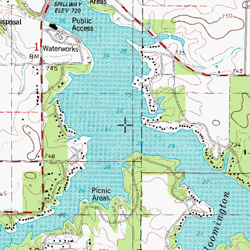 Topographic Map of Hickory Creek, IL