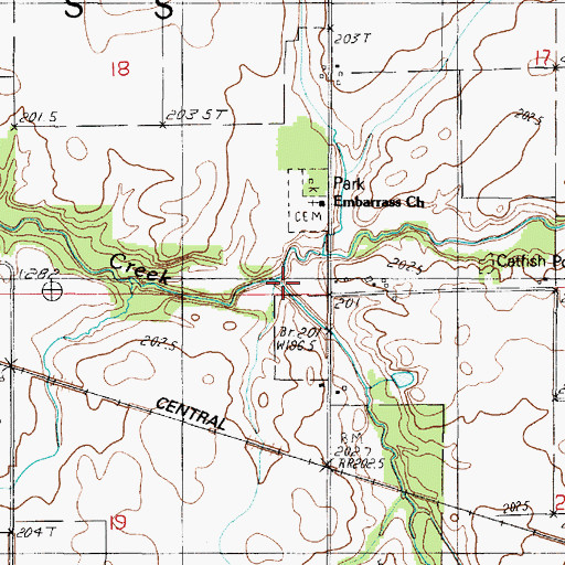 Topographic Map of Hickory Grove Creek, IL