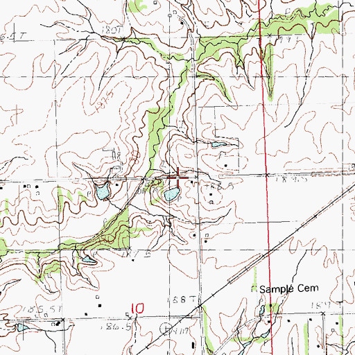 Topographic Map of Hickory Grove School (historical), IL