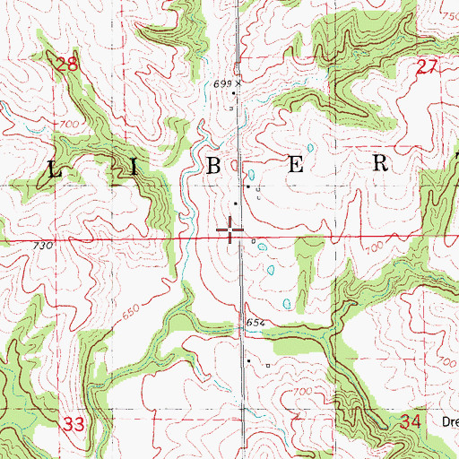 Topographic Map of Hickory Grove School (historical), IL