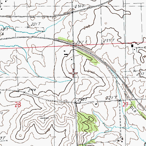 Topographic Map of Hickory Grove School (historical), IL