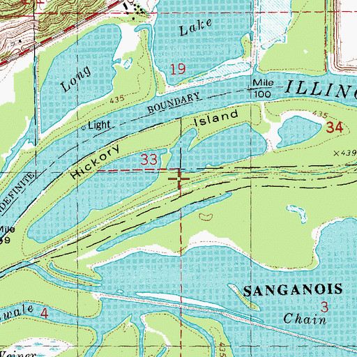 Topographic Map of Hickory Island, IL