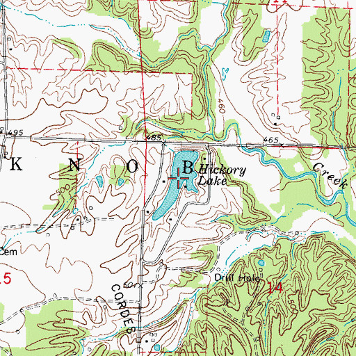 Topographic Map of Hickory Lake, IL