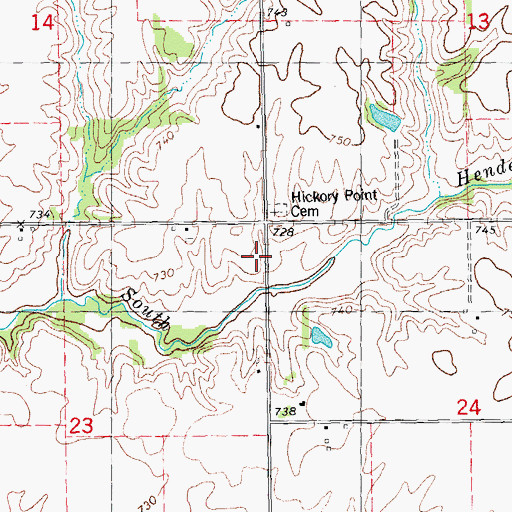 Topographic Map of Hickory Point School (historical), IL